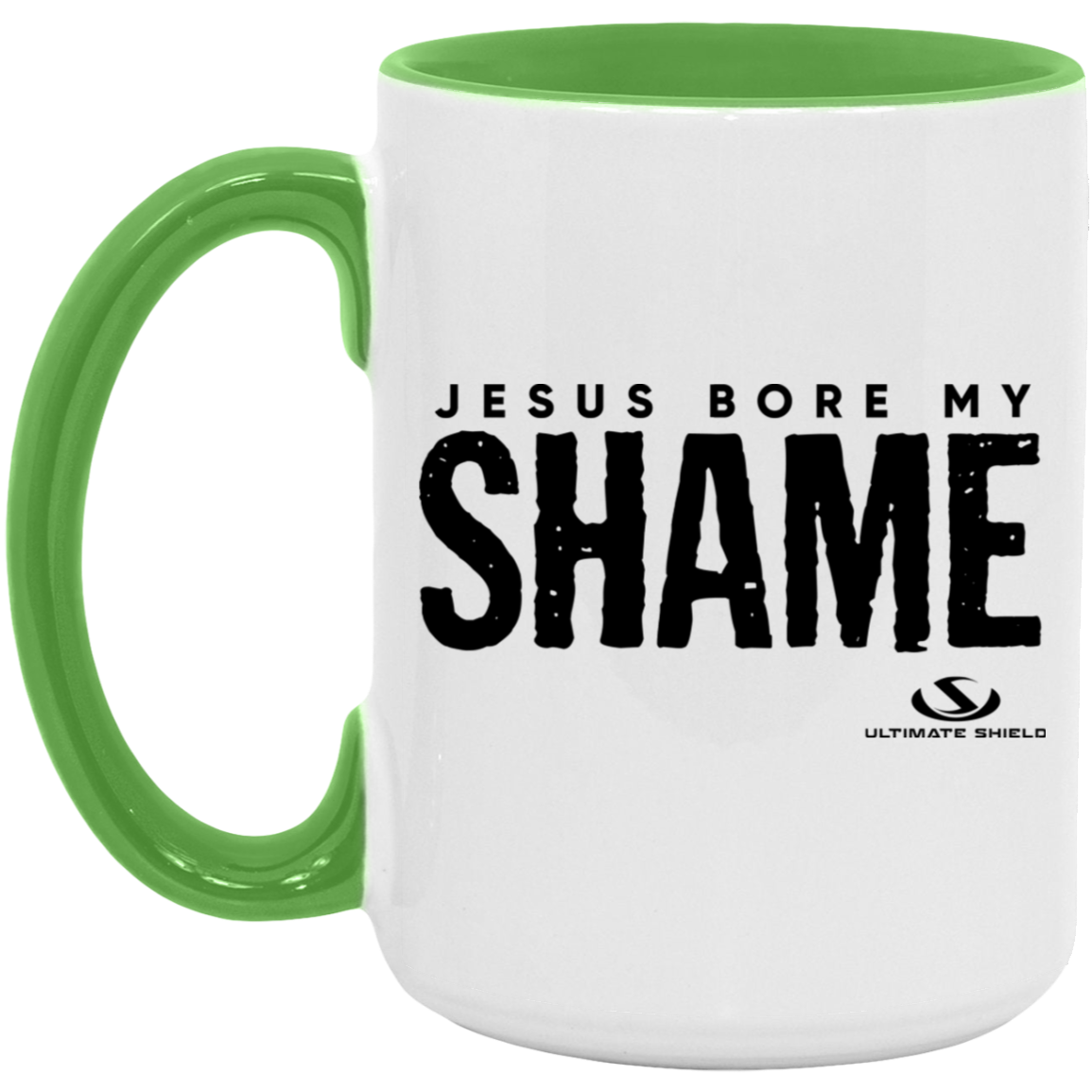 JESUS BORE MY SHAME 15oz. Accent Mug